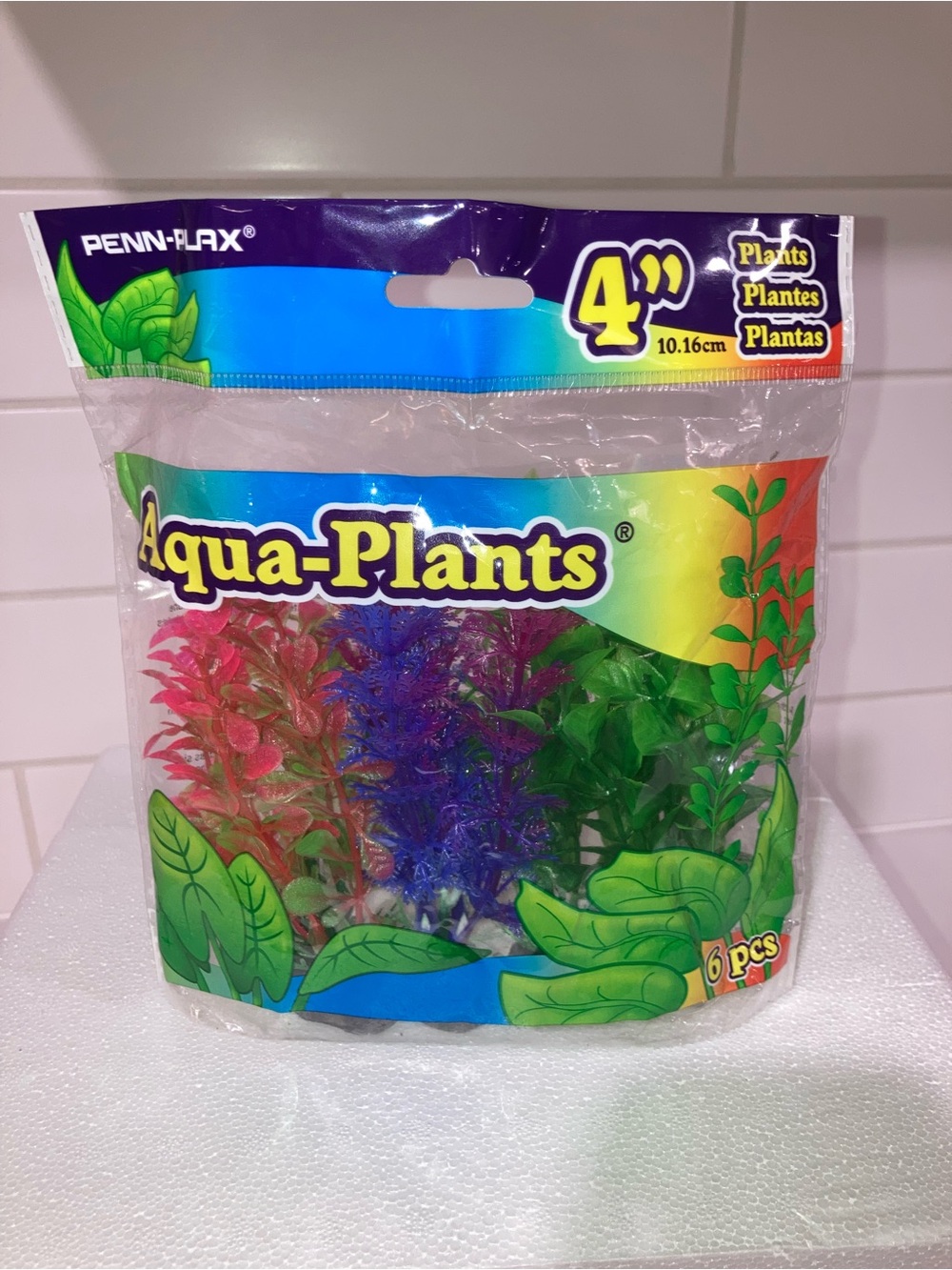 (FREE W/ BUNDLE) Aqua-Plants 4" Artificial Aquarium Plants - Green, Blue, Purple